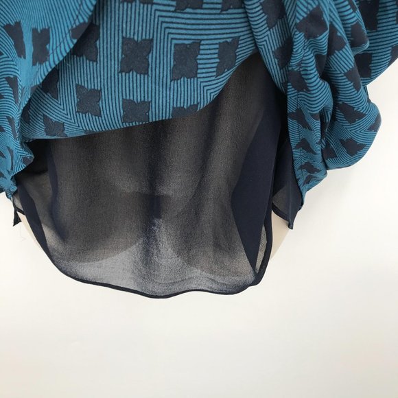 Cabi Chiffon Print Short Sleeve Blouse M - Picture 2 of 8